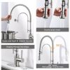 wowow brushed nickel brass pre rinse faucet with dual mode pull down sprayer 7 1