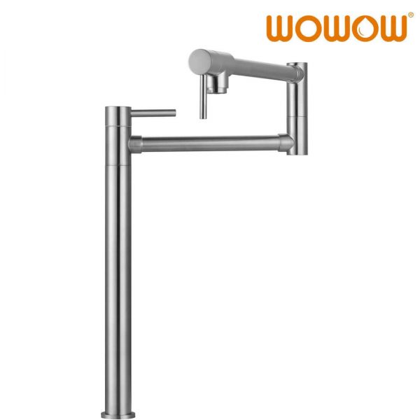 wowow brushed nickel deck mount pot filler folding faucet over stove