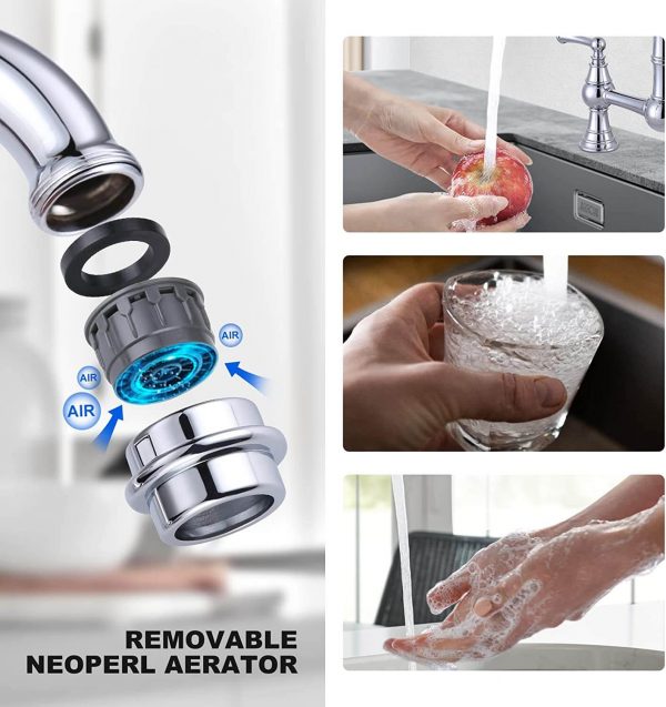 wowow chrome 8 inch centerset classic heritage bridge faucet 4