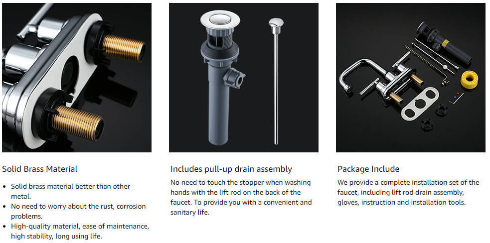 wowow chrome bathroom faucet with drain assembly 7