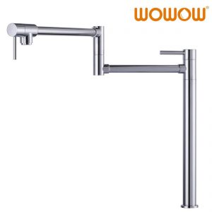 wowow chrome deck mount pot filler folding faucet over stove 13