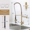 wowow gold commercial spring kitchen faucet with pre rinse sprayer 5