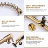 wowow gold commercial spring kitchen faucet with pre rinse sprayer 8