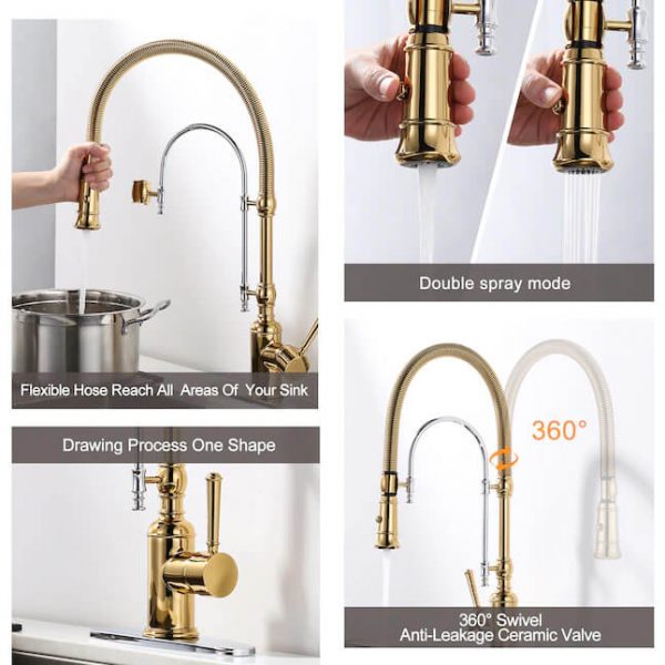 wowow gold solid brass pre rinse faucet 1 1