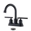wowow matte black bathroom faucet 4 inch centerset 1 1