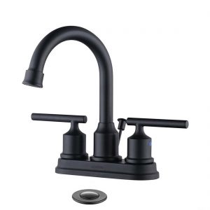 wowow matte black bathroom faucet 4 inch centerset 1 1