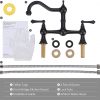 wowow oil rubbed bronze 8 inch centerset bridge faucet for farmhouse sink 9