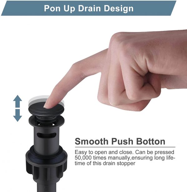 wowow oil rubbed bronze bathroom pop up drain stopper for bathroom sink and rv sink with overflow 1