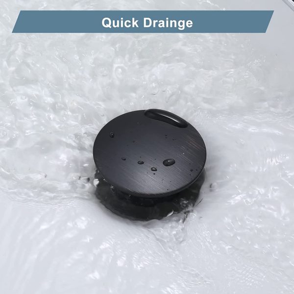 wowow oil rubbed bronze bathroom pop up drain stopper for bathroom sink and rv sink with overflow 3