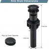 wowow oil rubbed bronze bathroom pop up drain stopper for bathroom sink and rv sink with overflow 4