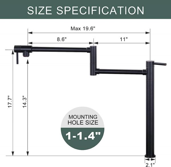 wowow oil rubbed bronze deck mount pot filler 1
