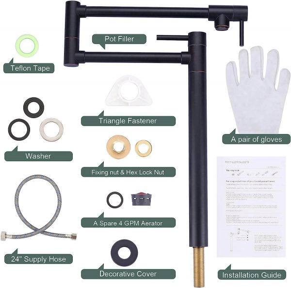 wowow oil rubbed bronze deck mount pot filler 6