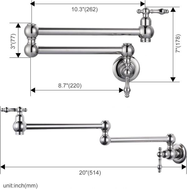 wowow polished nickel wall mount pot filler faucet over stove 1