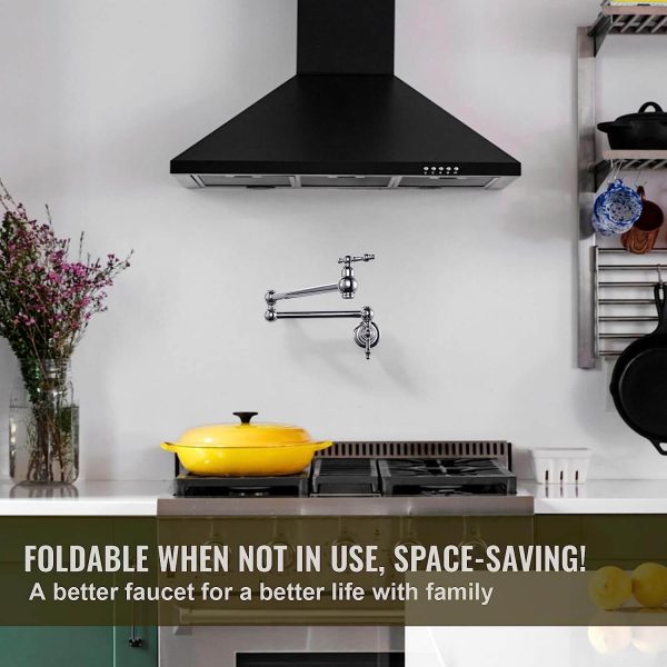 wowow polished nickel wall mount pot filler faucet over stove 4