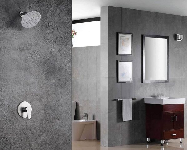 wowow single handle brushed nickel rain shower combo set 10