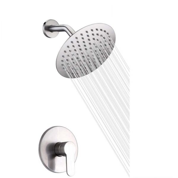 wowow single handle brushed nickel rain shower combo set 7 1