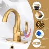 wowow single handle high arc brushed gold bathroom faucet 6