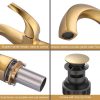 wowow single handle high arc brushed gold bathroom faucet 7