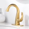 wowow single handle high arc brushed gold bathroom faucet 8