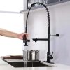 wowow spring commercial black kitchen faucet with pre rinse sprayer 4
