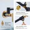wowow wall mounted black and gold pot filler faucet over stove 3