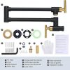 wowow wall mounted black and gold pot filler faucet over stove 4
