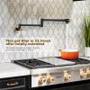wowow wall mounted black and gold pot filler faucet over stove 6