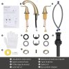 wowow widespread brushed gold bathroom sink faucet with pop up drain and supply hose 4