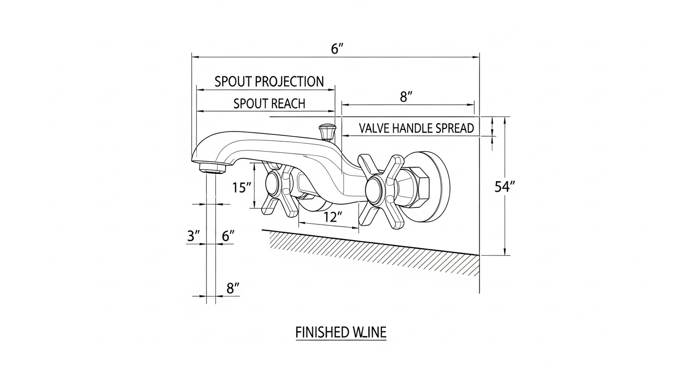 wall mounted faucet elevation cad block