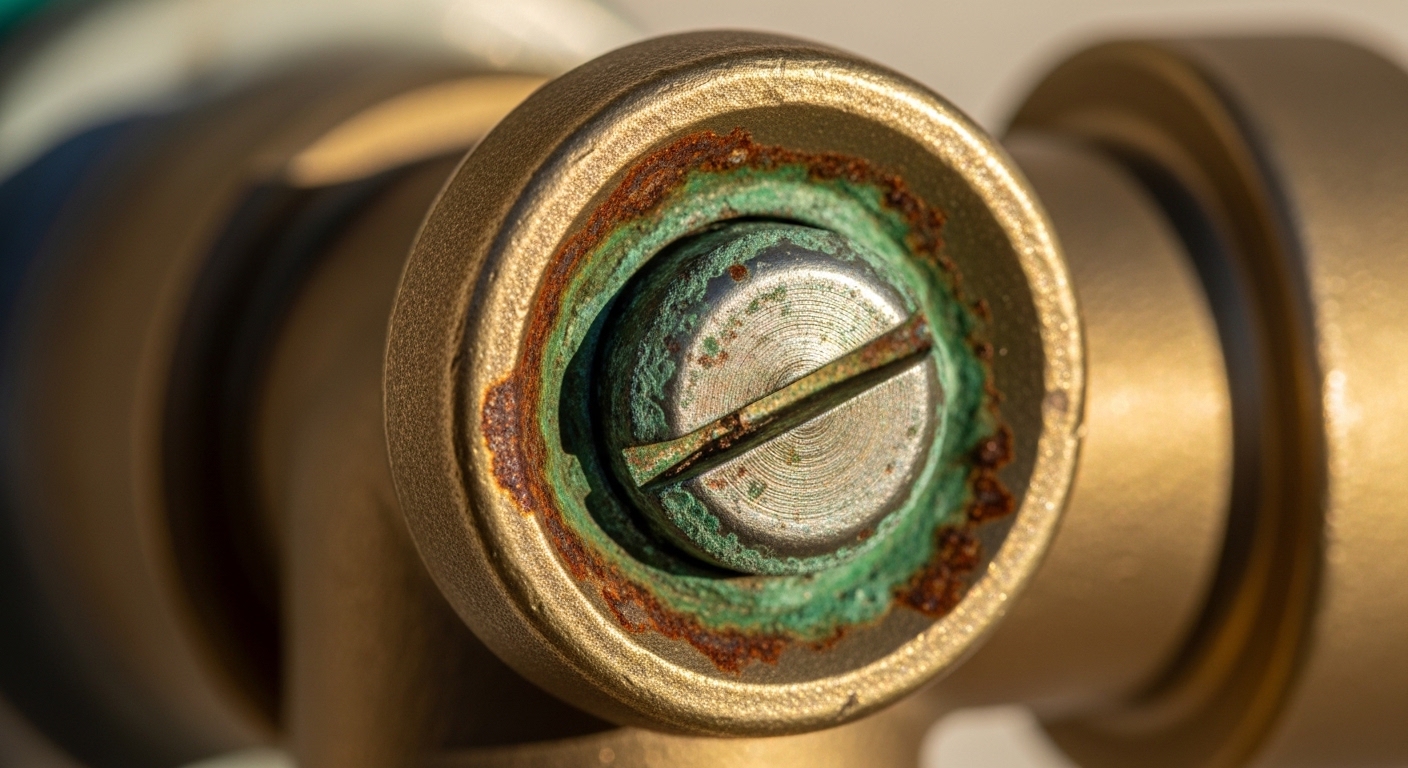 remove stuck outdoor faucet handle screw