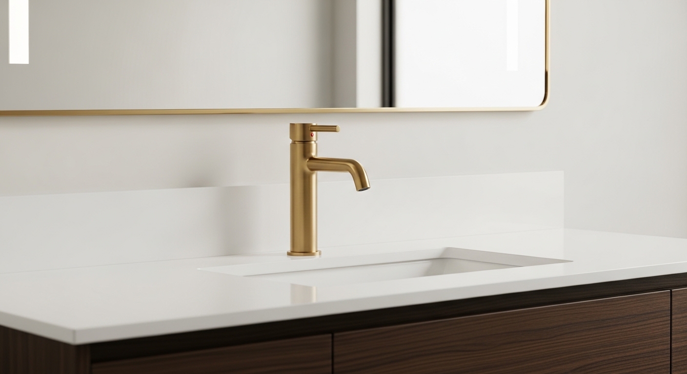 single handle faucet gold