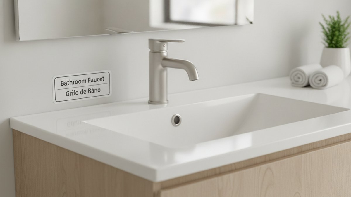 bathroom faucet in spanish