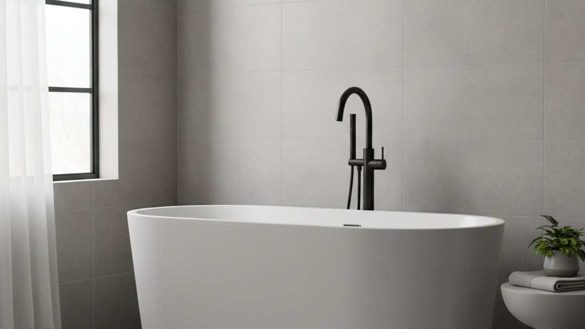 freestanding tub with end faucet