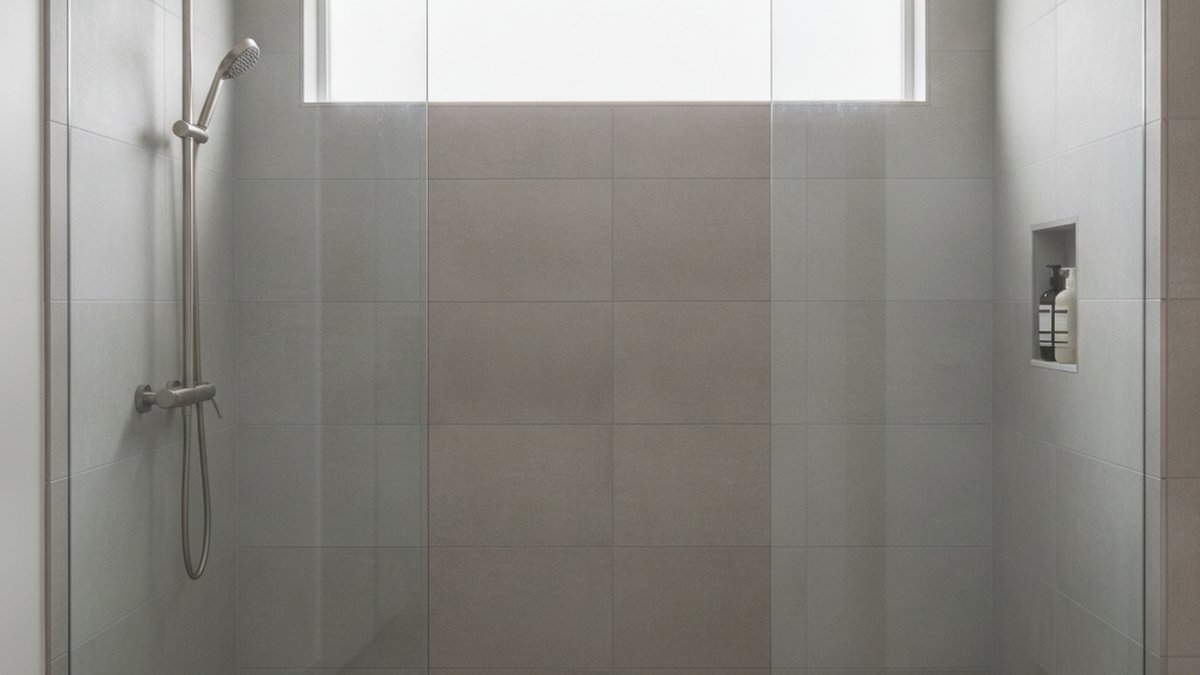 hand held shower head on rail